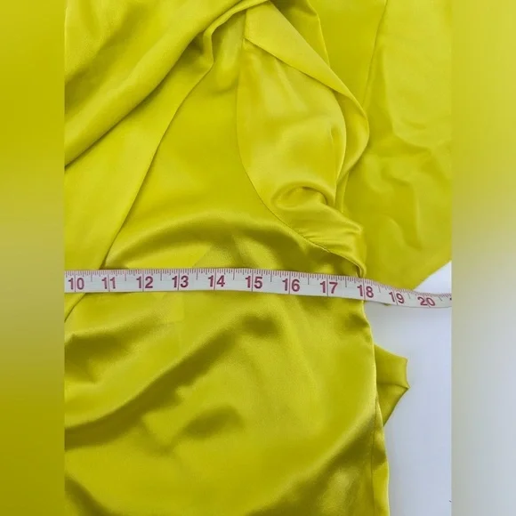 New With Tags SOLACE LONDON Rosa Silk Satin Top UK10 US6 IT38Yellow Draped